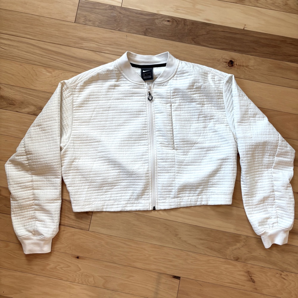 Nike Sportswear Tech Pack Bomber Jacket Women Sz L White City Ready BV4741-110 - Picture 4 of 11